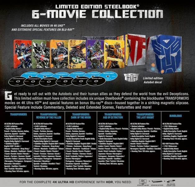 detail Transformers 1-6 kolekce - 4K Ultra HD Steelbook Limitovaná edice